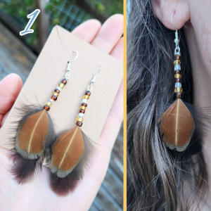 Real Feather Dangle Earrings