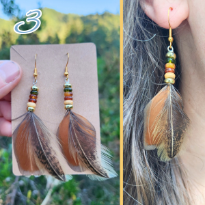 Real Feather Dangle Earrings