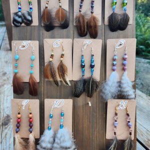 Real Feather Dangle Earrings