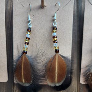 Real Feather Dangle Earrings