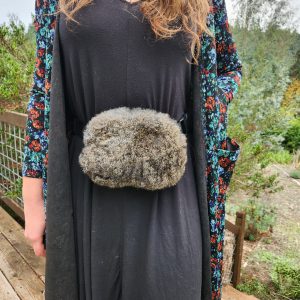 Rabbit Fluff Fanny Pack- Grey