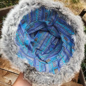 Rabbit Fur Bucket Hat (Grey)