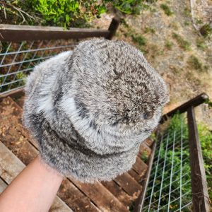 Rabbit Fur Bucket Hat (Grey)