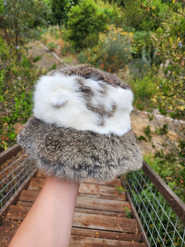 Rabbit Fur Bucket Hat (Two-Tone Grey) - Image 3