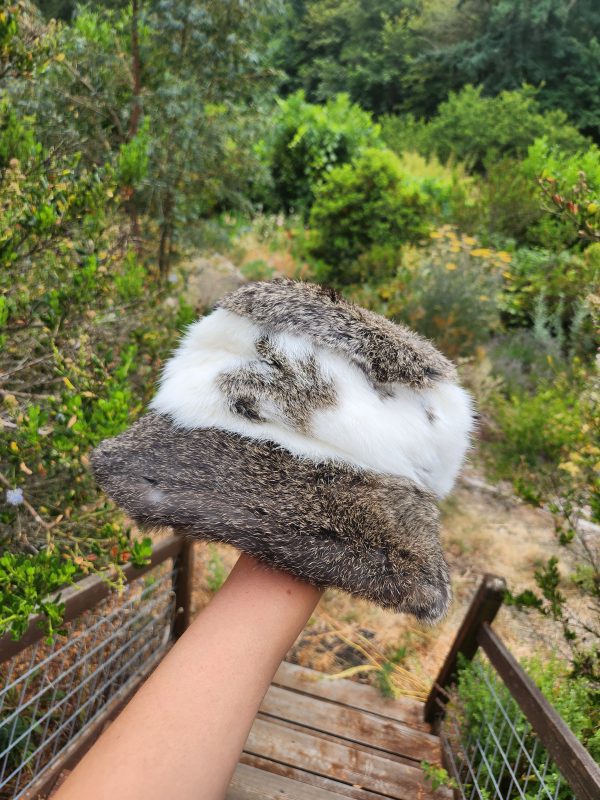 Rabbit Fur Bucket Hat (Two-Tone Grey)