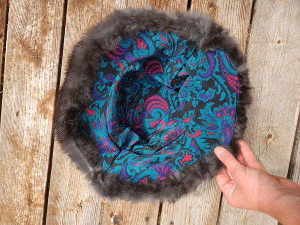 Rabbit Fur Bucket Hat (Black) - Image 2