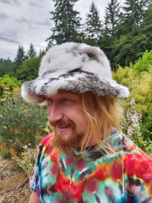 Rabbit Fur Bucket Hat (Broken Grey) - Image 4
