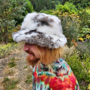 Rabbit Fur Bucket Hat (Broken Grey)