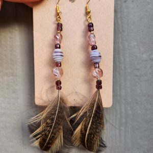Real Feather Dangle Earrings
