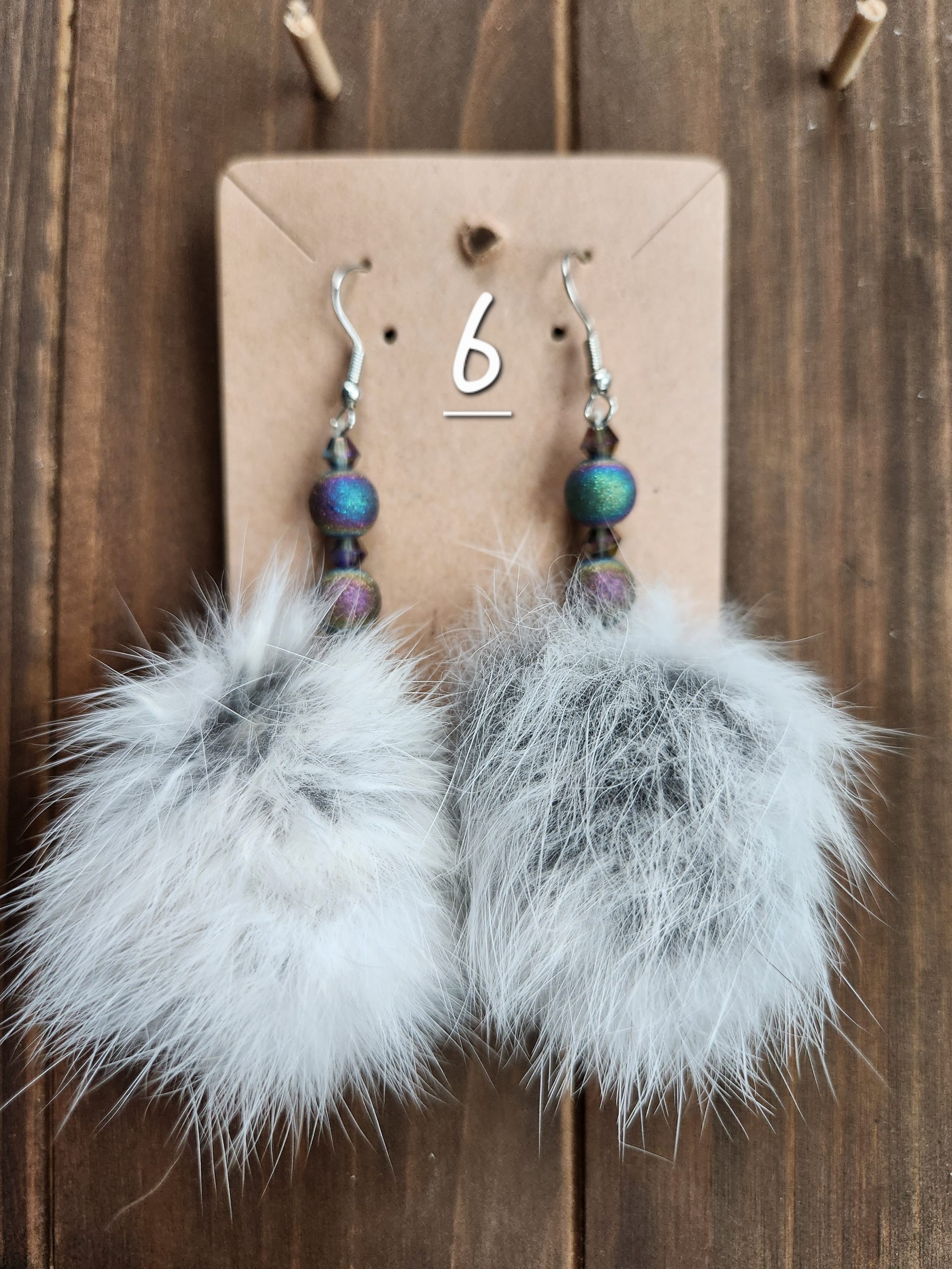 Rabbit Pom Pom Earrings- Grey - Image 7