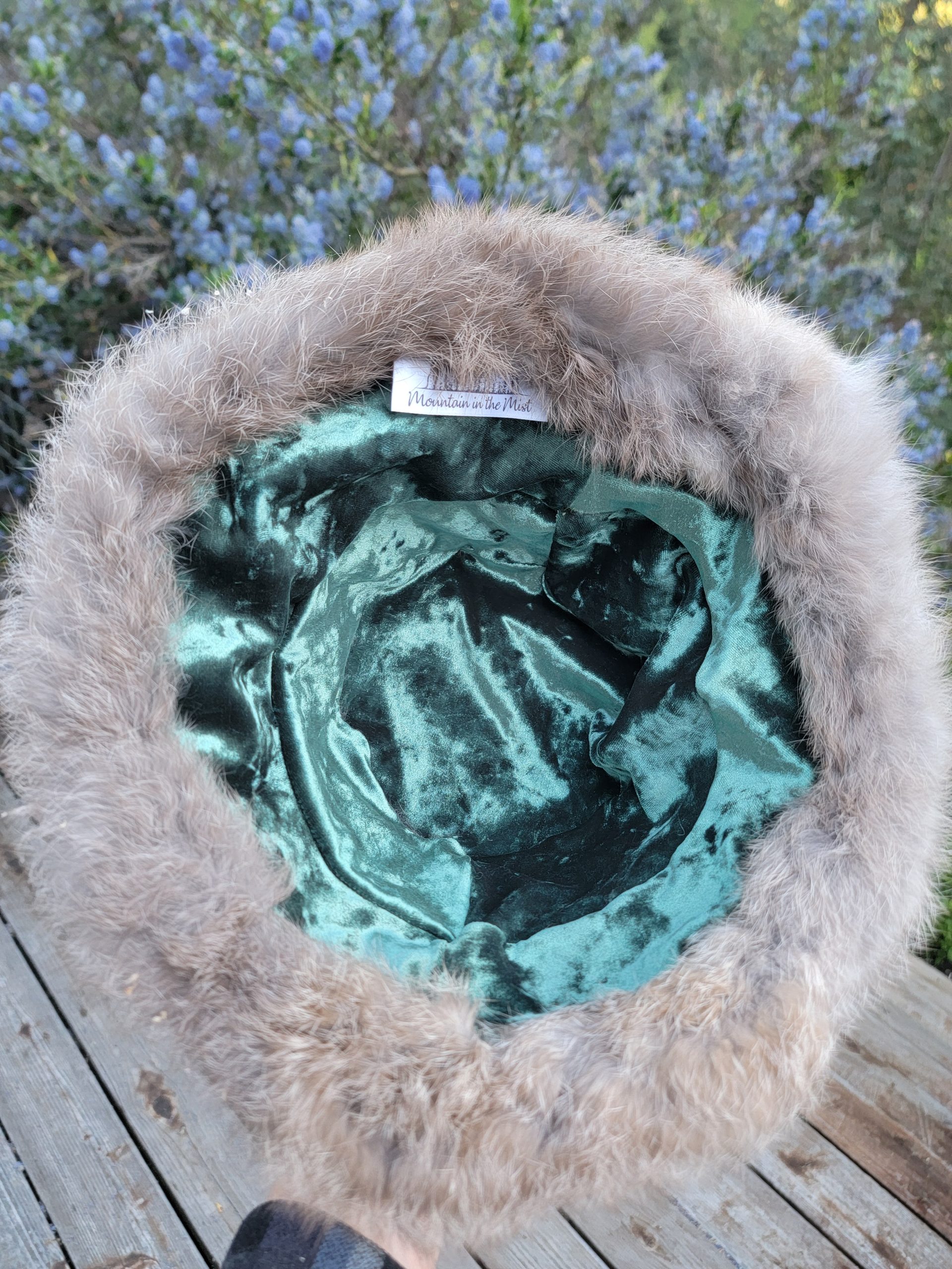Rabbit Fur Bucket Hat (Brown) - Image 3