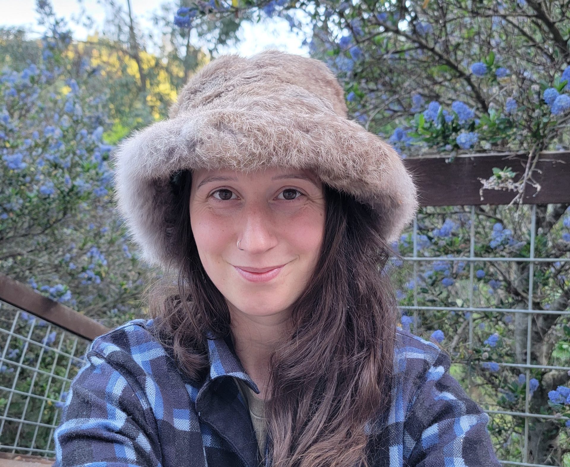 Rabbit Fur Bucket Hat (Brown) - Image 2