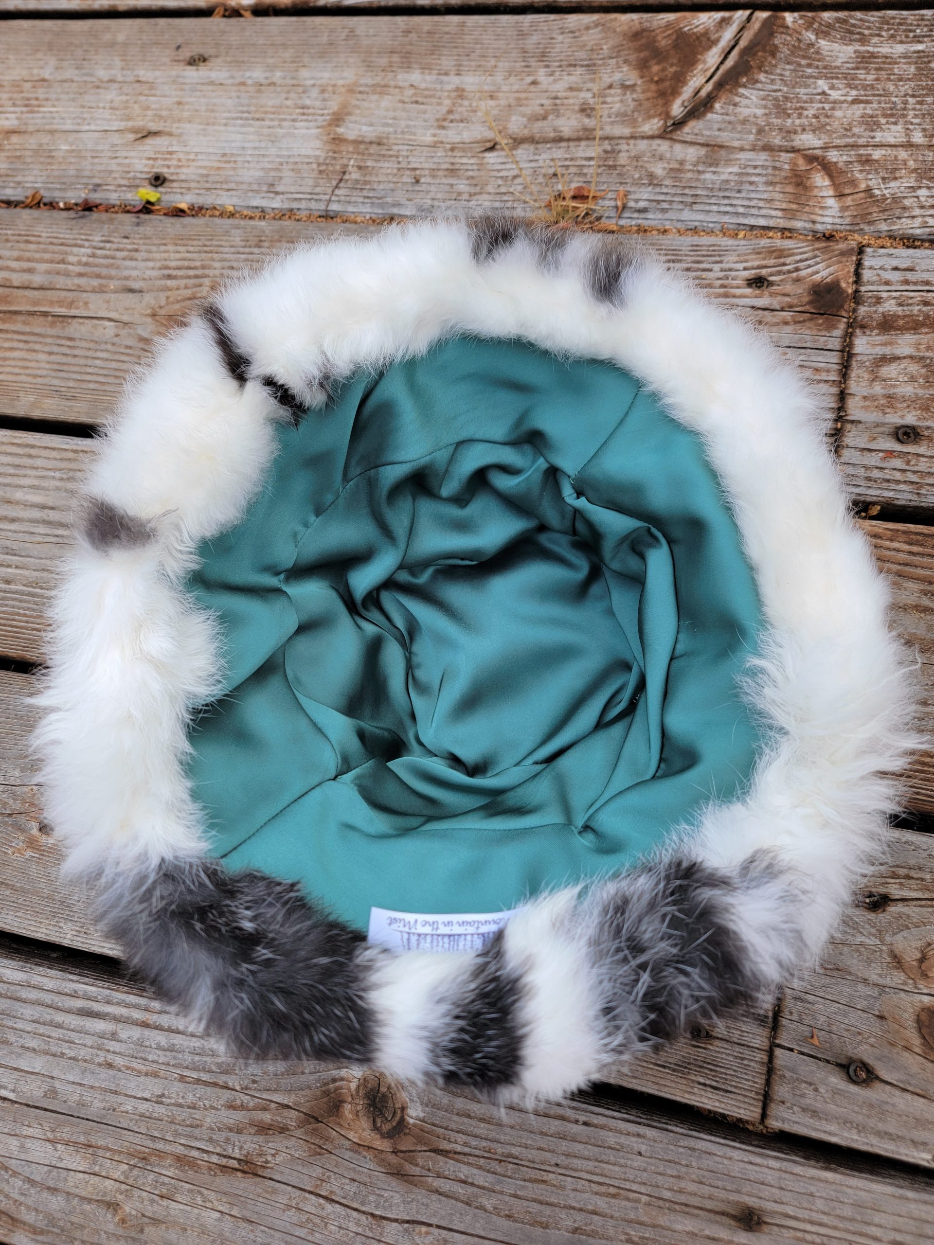 Rabbit Fur Bucket Hat- (Black & White) - Image 5