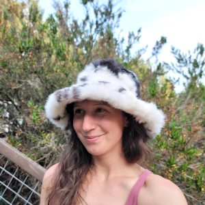 Rabbit Fur Bucket Hat- (Black & White)