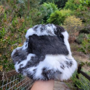 Rabbit Fur Bucket Hat- (Black & White)