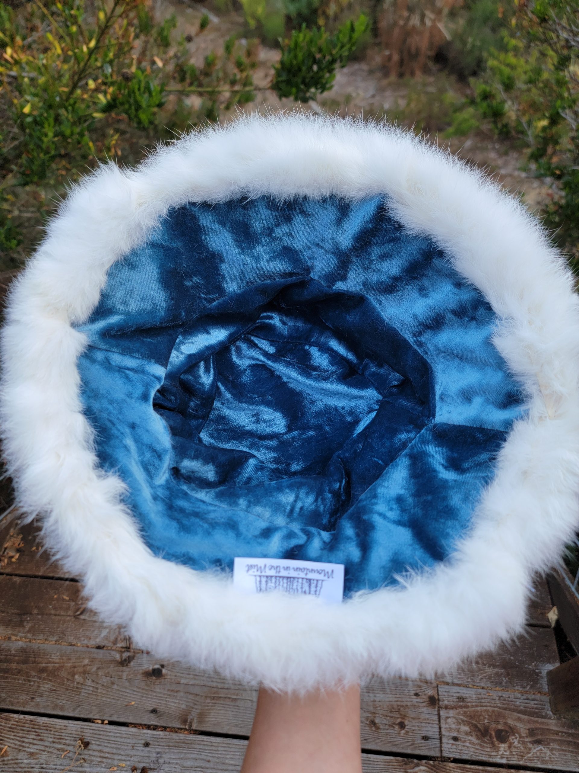 Rabbit Fur Bucket Hat- (White) - Image 2
