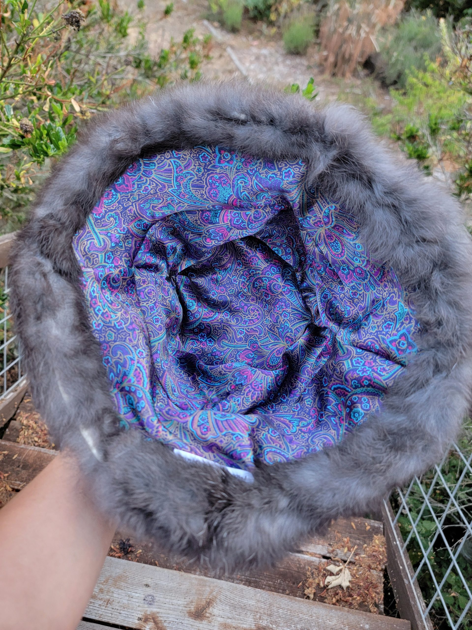 Rabbit Fur Bucket Hat- (Black) - Image 2