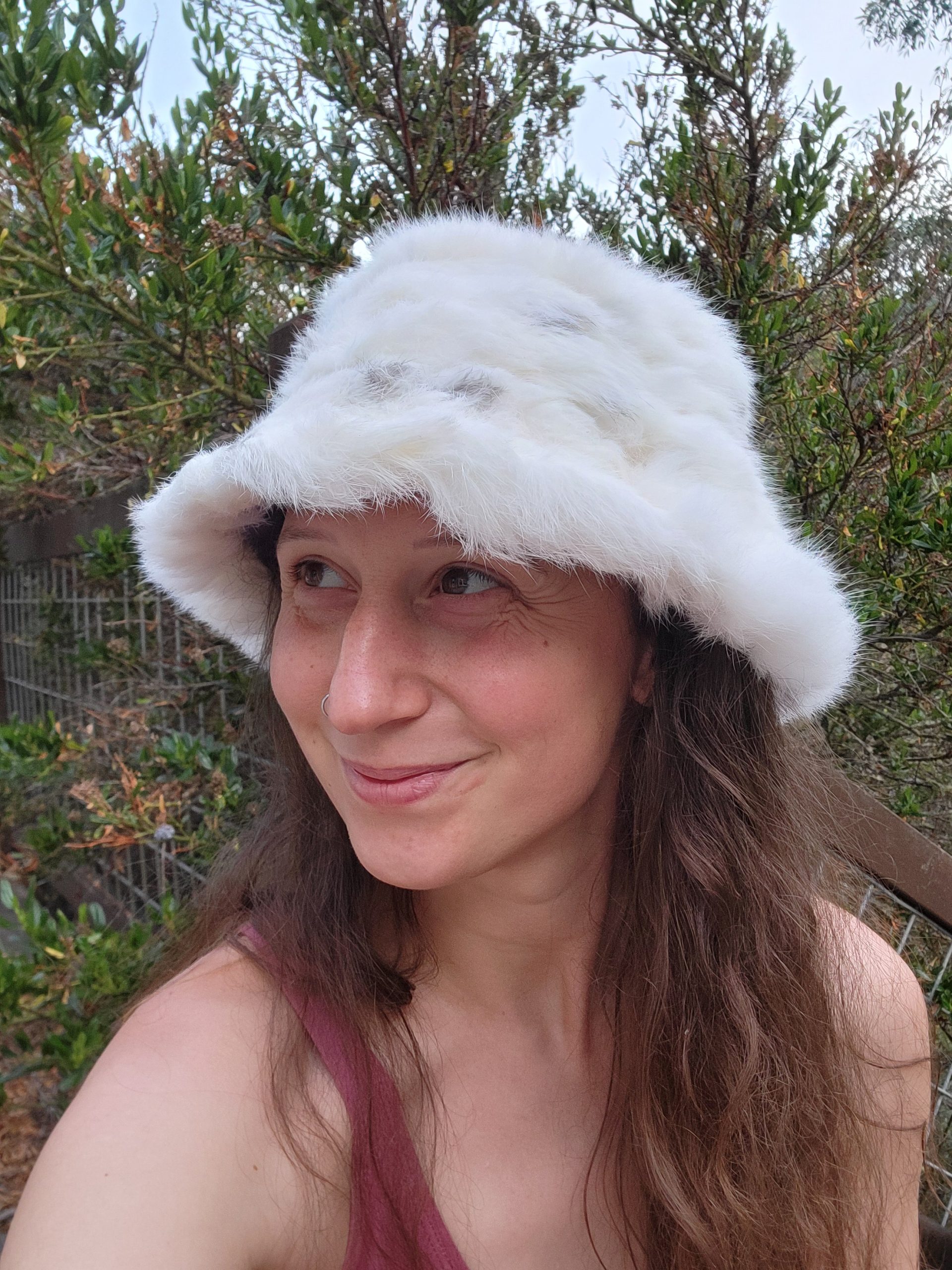Rabbit Fur Bucket Hat- (Spotted) - Image 3