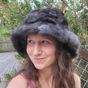 Rabbit Fur Bucket Hat- (Black)