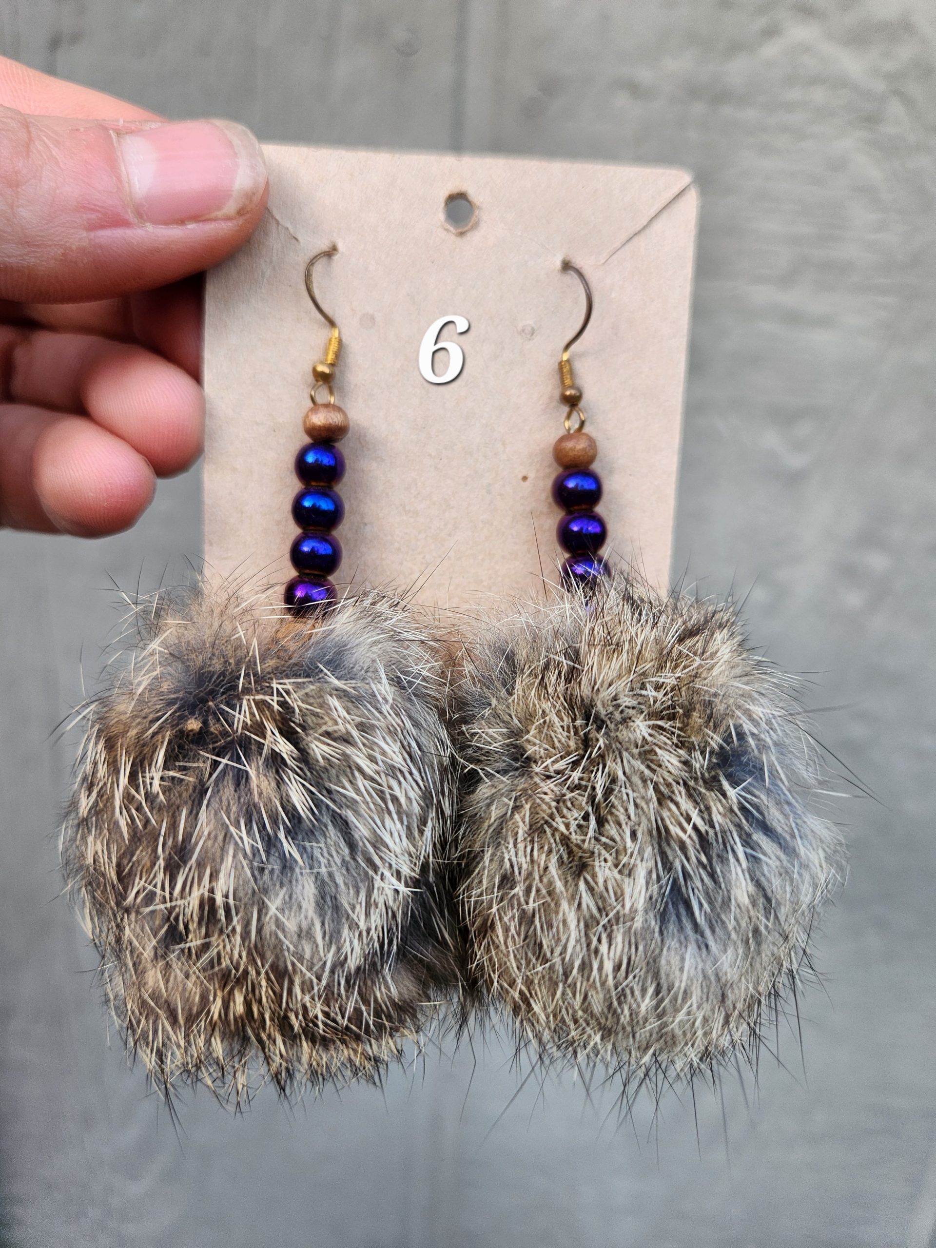 Rabbit Pom Pom Earrings- Grey - Image 7