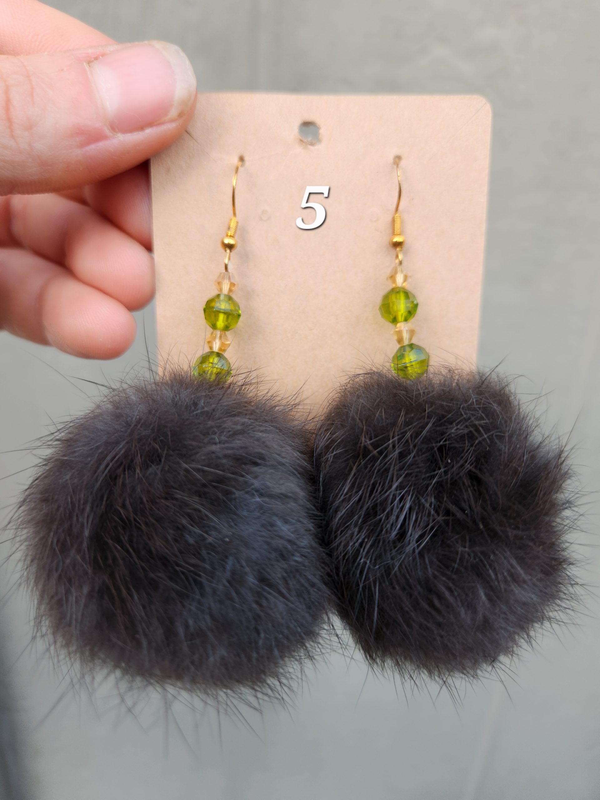 Rabbit Pom Pom Earrings- Grey - Image 6
